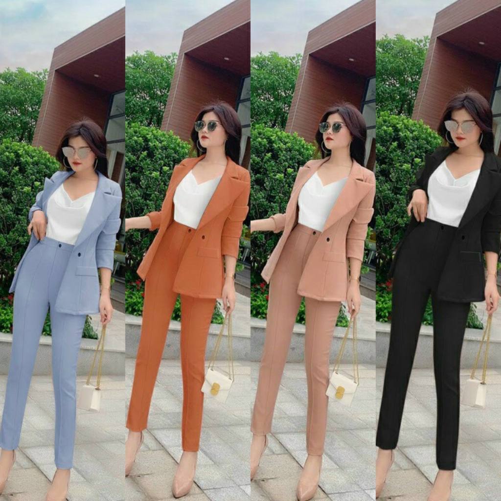 Set Nguyên bộ áo vest quần dài kèm áo trong 2 dây - YB211149