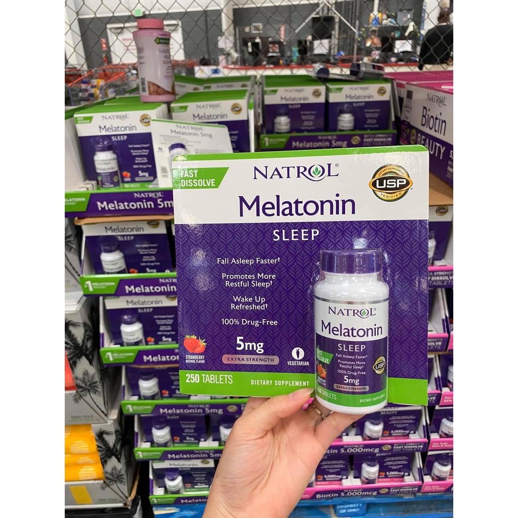 [Sẵn Hàng] Viên ngậm Natrol Melatonin Sleep 5mg 250 viên