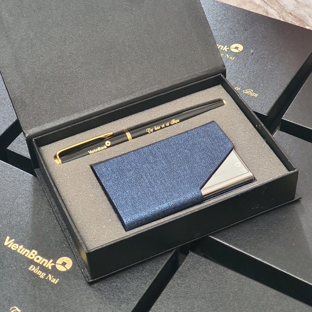 BỘ QUÀ TẶNG - GIFTSET Name card Và Bút Ký Cao Cấp Tặng Kèm Hộp Đựng Siêu Sang Trọng Khắc Logo Miễn Phí