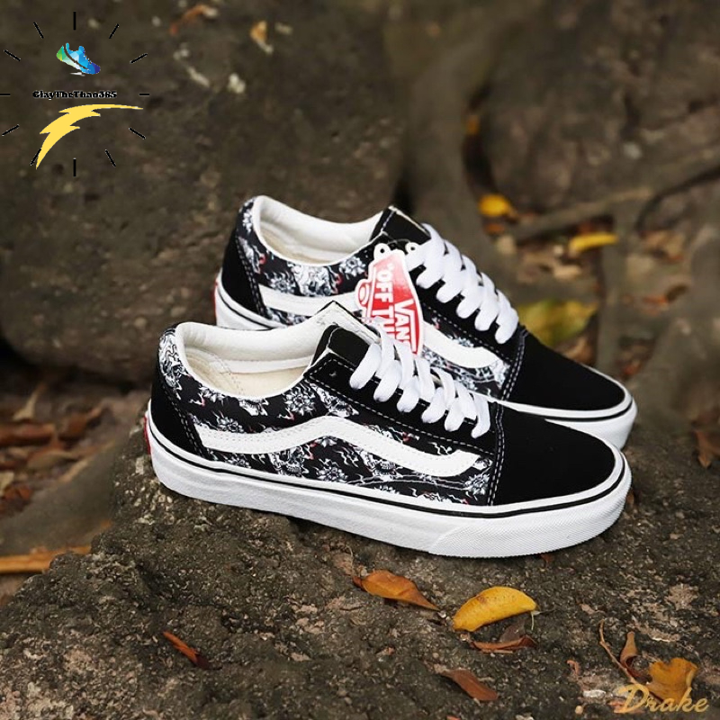 Vans đầu lâu,giày thể thao nam nữ vans old skool đầu nâu ful box