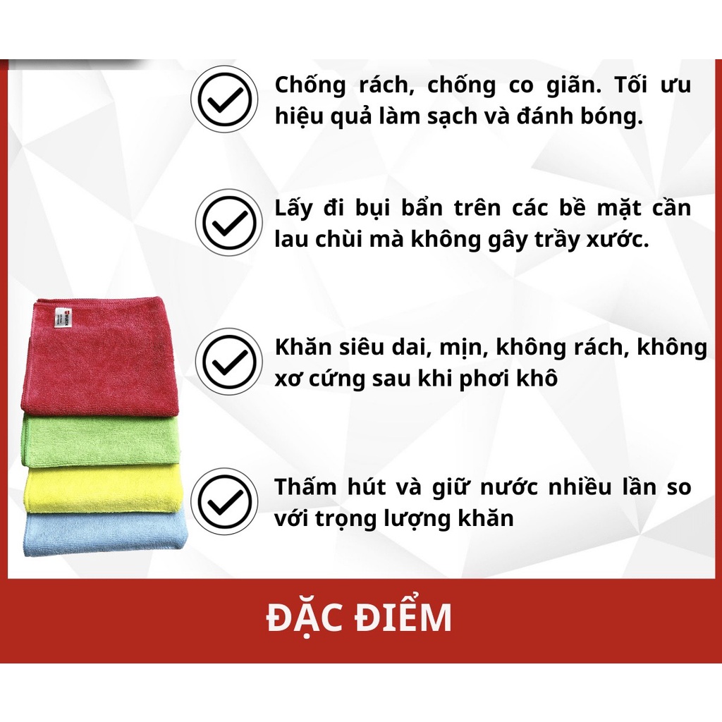 Khăn lau xe hơi siêu mềm Wurth Micro-fiber Cloth kích thước 40x40cm