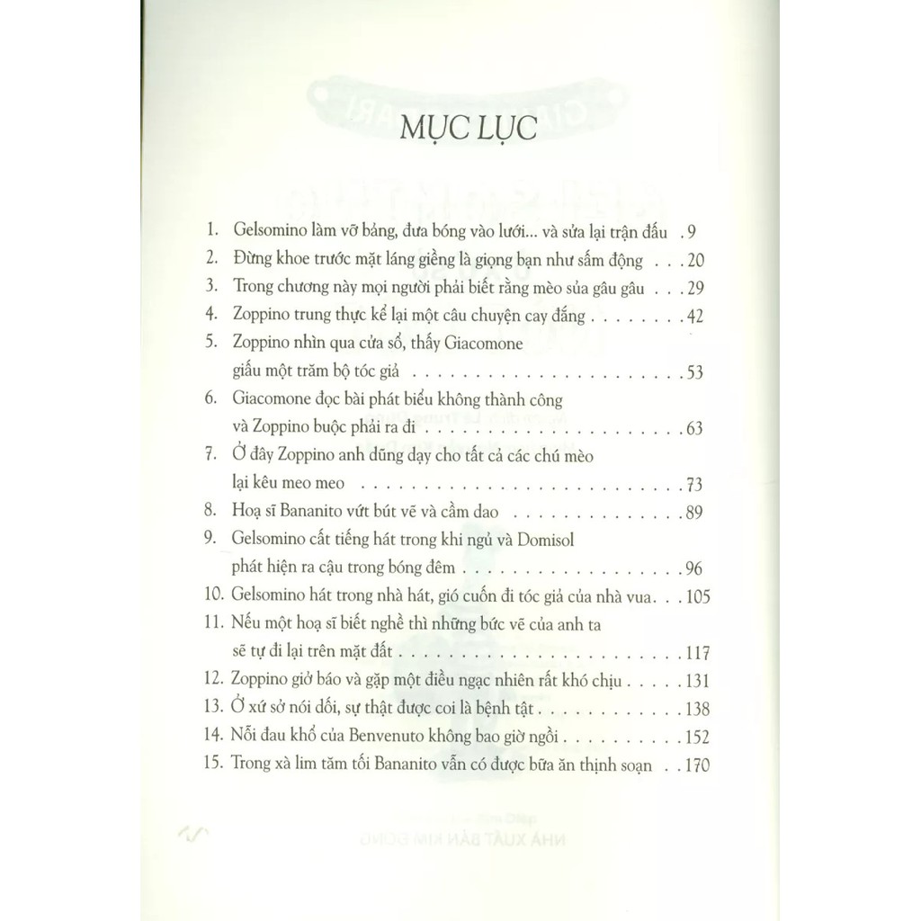 Sách - Gianni Rodari: cuộc phiêu lưu của mũi tên xanh, chú hành, Gelsomino ở xứ sở nói dối, giữa trời chiếc bánh ga tô
