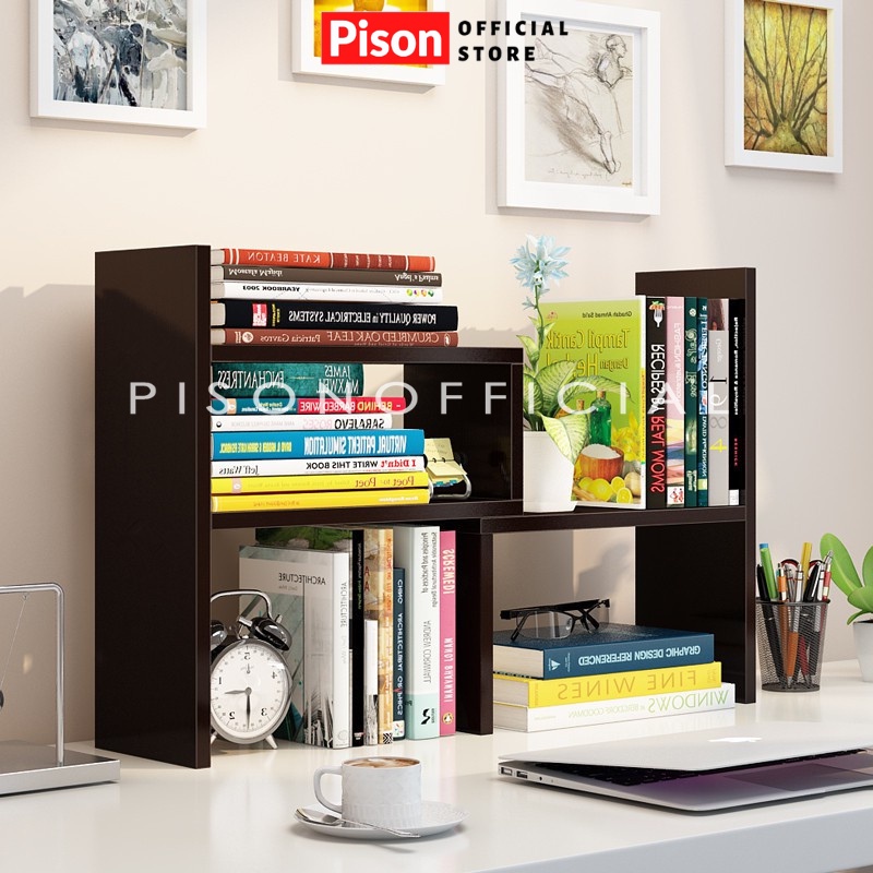 Kệ giá sách để bàn bằng gỗ Pison decor bàn học gọn gàng - 01 cái