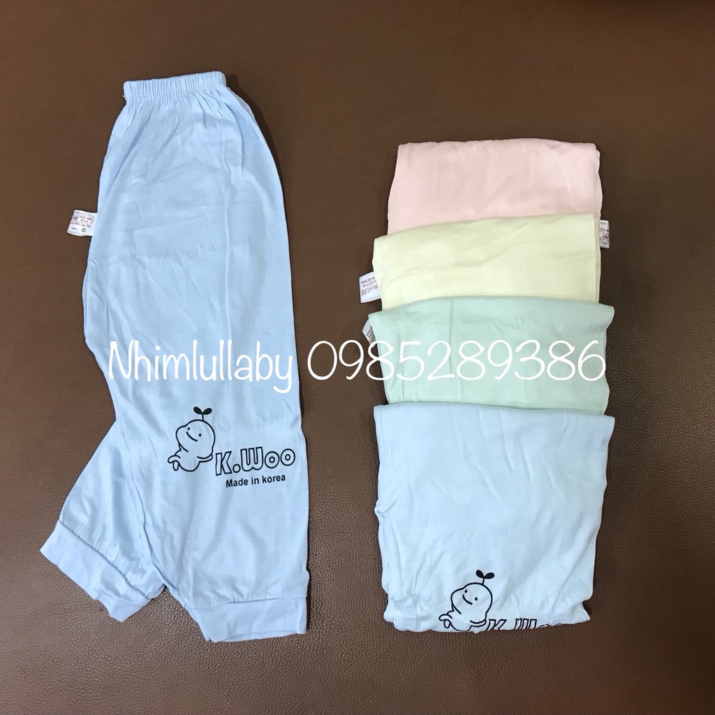 Quần dài thun lạnh bo gấu cho bé (8-16kg)