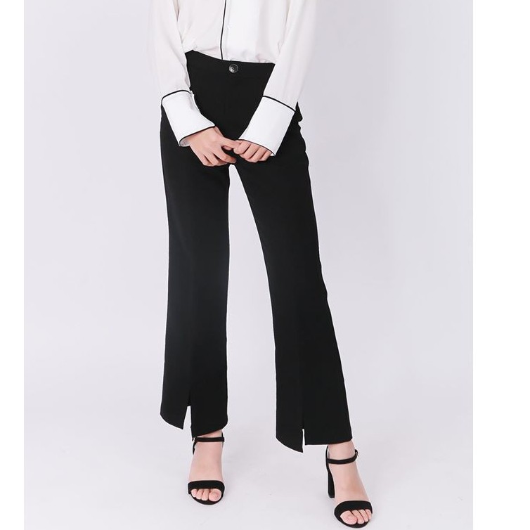 Quần tây ống rộng lai xẻ trẻ trung thanh lịch | BigBuy360 - bigbuy360.vn