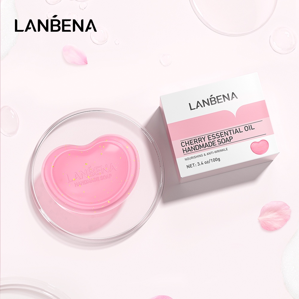 Xà phòng Lanbena tinh dầu hoa anh đào làm sạch sau nuôi dưỡng chăm sóc da 100g