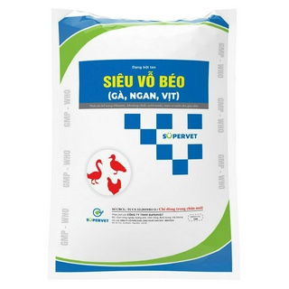 Siêu Vỗ Béo Gà, Vịt, Ngan . Đỏ tích, kích mào, tăng trọng nhanh, rút ngắn thời gian nuôi.