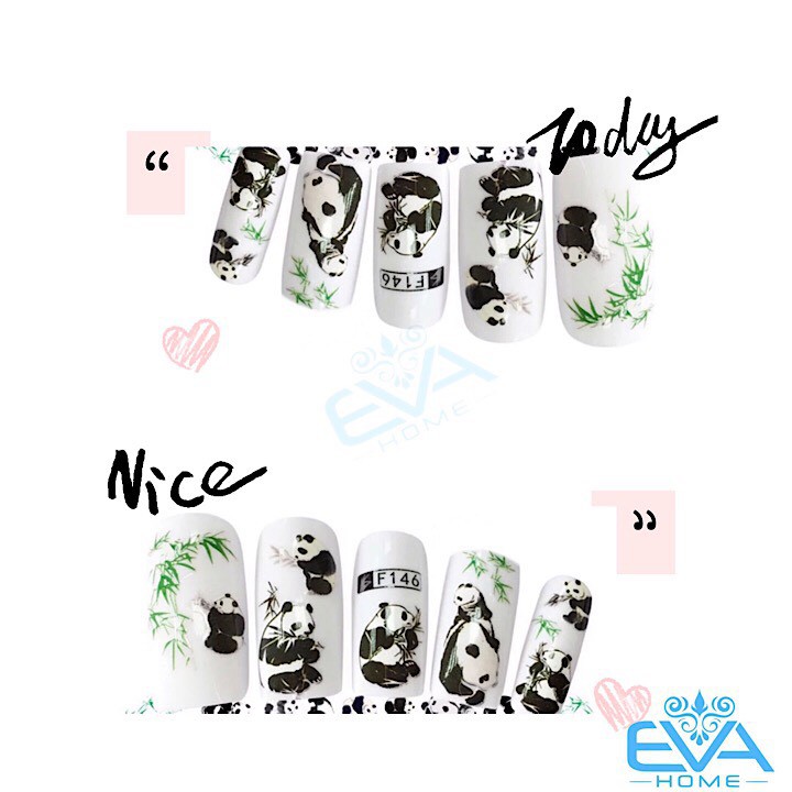 Miếng Dán Móng Tay 3D Nail Sticker Hoạt Hình Gấu Trúc Panda F146