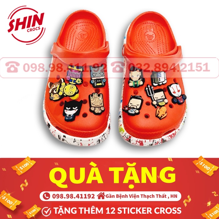 dép crossFREESHIPdép cross vảy sơn họa tiết nhiều màu SHINDUV09 tặng thêm 12 sticker cross