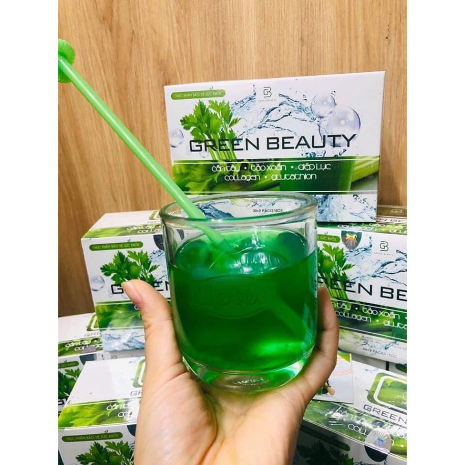 [Bán chạy]] ( Chính hãng, kèm thẻ bảo hành) Lẻ như sỉ Nước ép Cần tây Green Beauty chuẩn hãng, hộp 32 gói