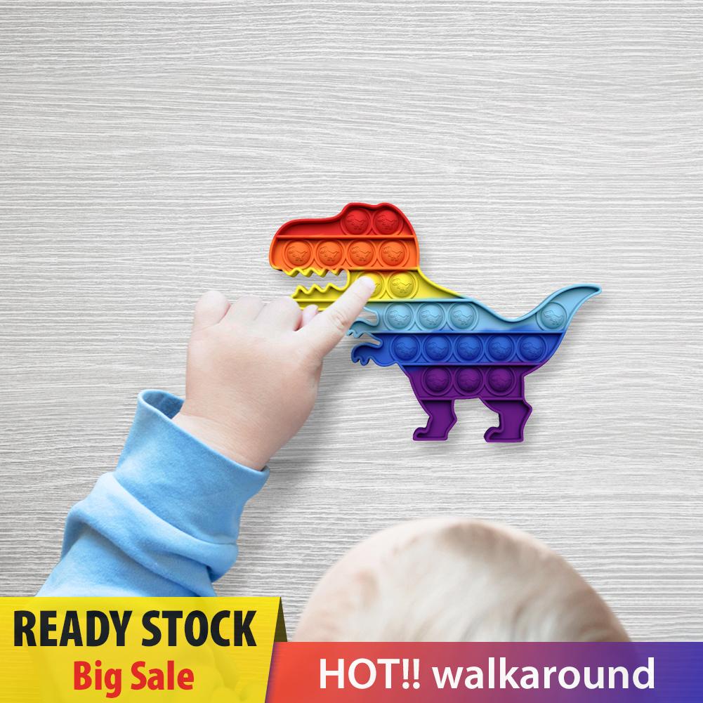 Đồ Chơi Bóp Bong Bóng Silicone Hình Khủng Long Màu Cầu Vồng Giúp Giảm Căng Thẳng