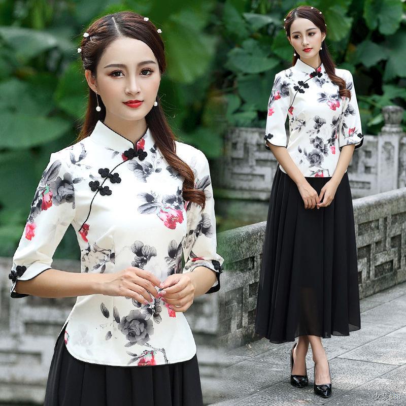 Các mẫu mùa xuân, hè và thu, kiểu Hanfu cải tiến theo phong cách cổ điển của Trung Quốc, áo khoác sườn xám cỡ l