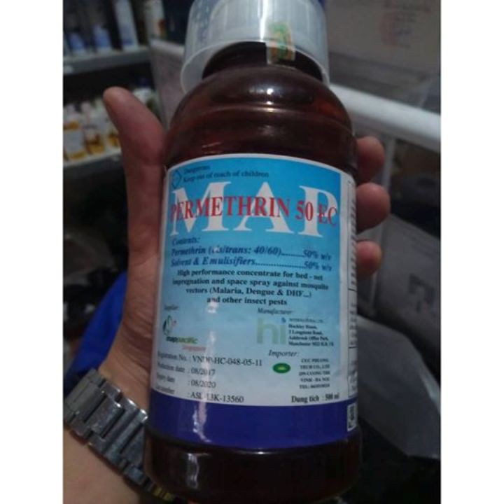 [Sỉ: 05 chai] Thuốc diệt muỗi Permethrin 50EC 500 ml - Hàng liên doanh