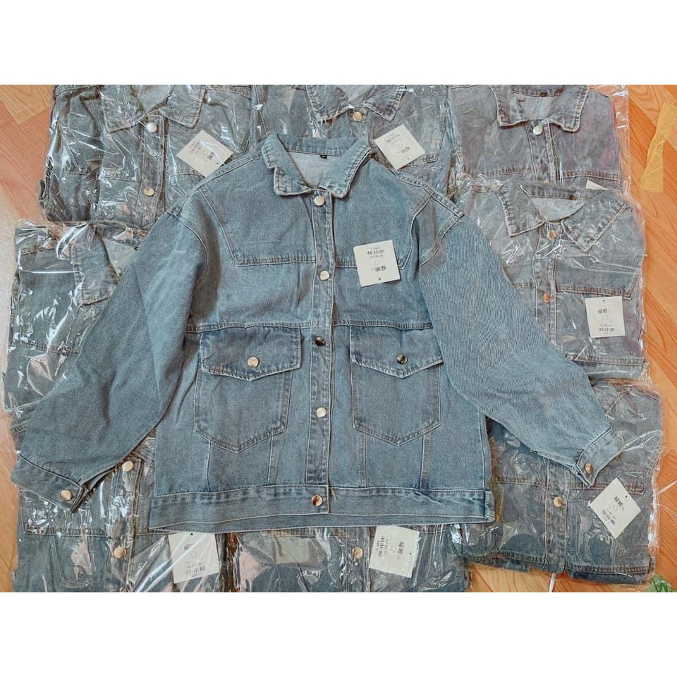 (Ảnh thật) Áo khoác bò oversize Hàn Quốc L.Y Store nữ &lt;3 chất dày dặn siêu đẹp