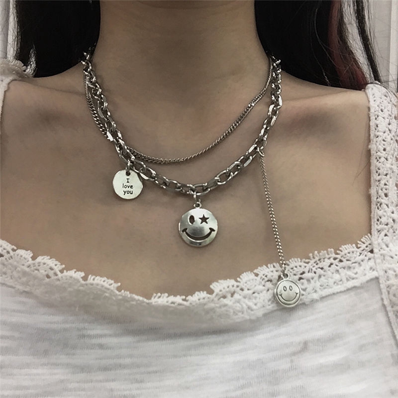 Vòng Cổ Gắn Mặt Hình Mặt Cười Ngộ Nghĩnh Phong Cách Hip-Hop