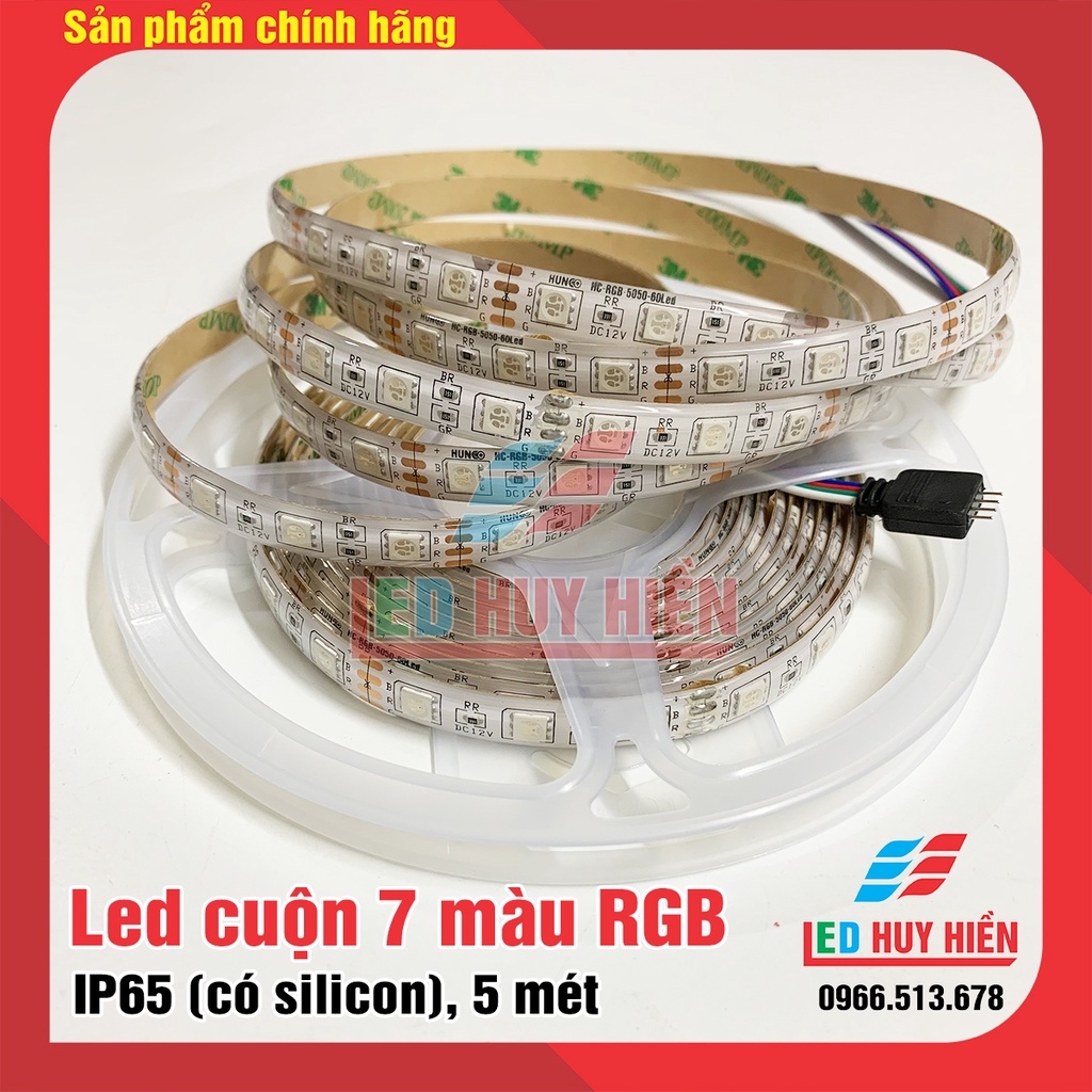 COMBO đèn led cuộn 7 màu rgb 5050, nguồn Led 12V, mạch Led 7 màu rgb 6a , Led tiktok