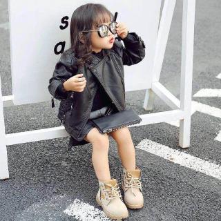 Giày bốt da phong cách Hàn Quốc cho bé