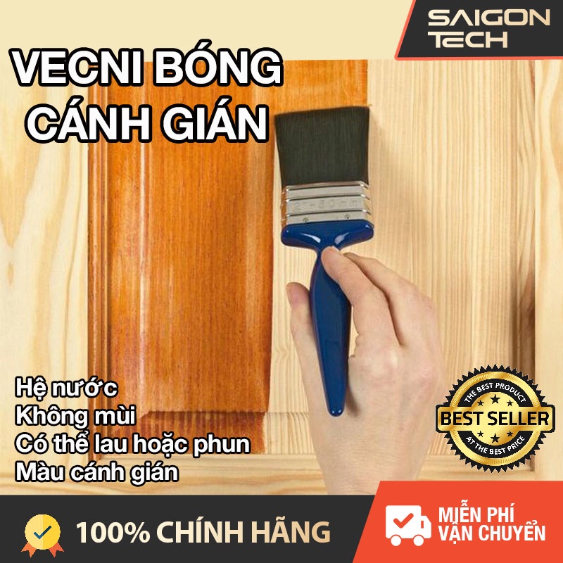🔥 Sơn phủ bóng gỗ PU hệ nước Màu Cánh Gián, không dung môi, nhẹ mùi, dùng cho đồ gỗ nội ngoại thất, pha sẵn