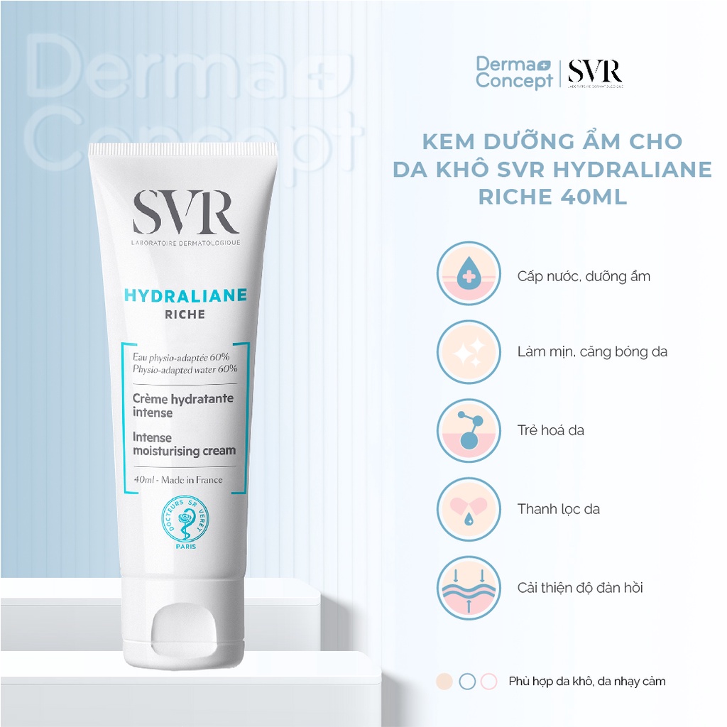 Kem dưỡng ẩm cho da khô, rất khô SVR Hydraliane Riche 40ml