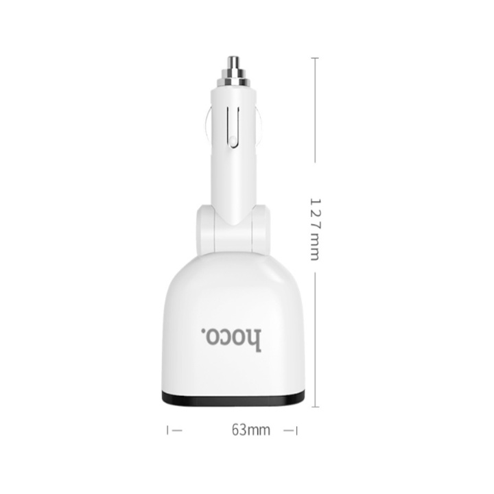 Bộ chia tẩu sạc ô tô Hoco Z28: Đầu vào DC12 - 24V, Đầu ra USB1/2DC5V/2.4A