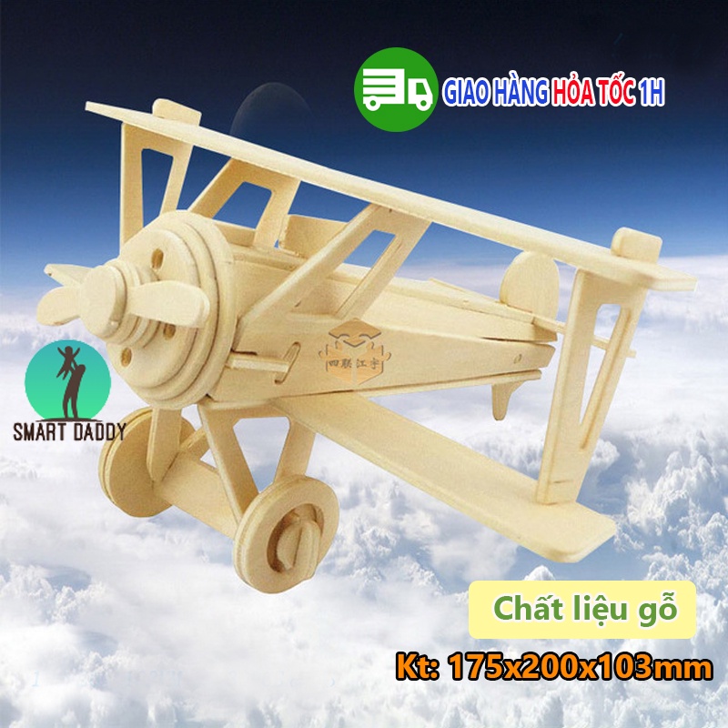 Lắp ghép mô hình máy bay 3D bằng gỗ hàng loại 1