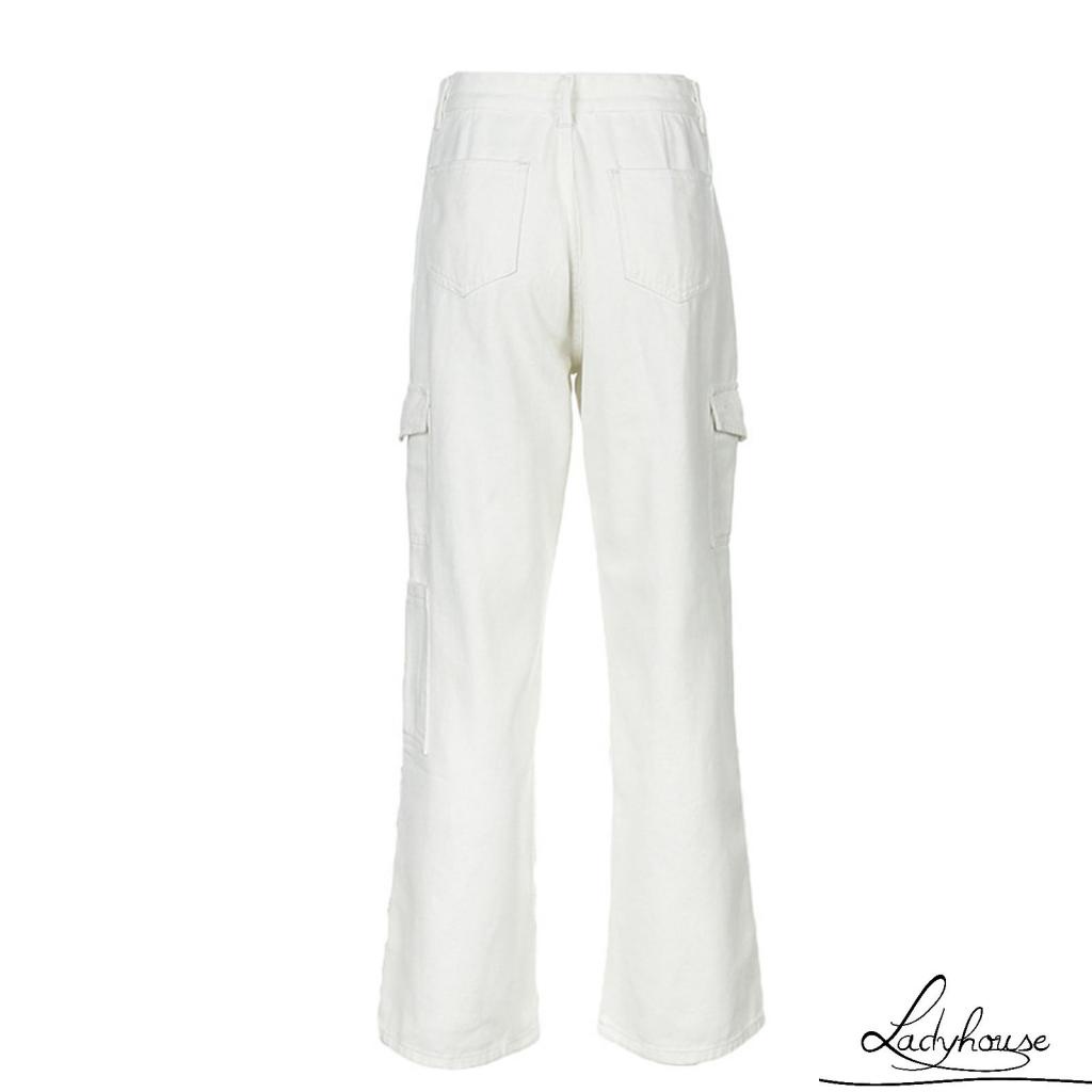 Quần Dài Ống Đứng Màu Sắc Trơn Thời Trang Mùa Hè Cho Nữ