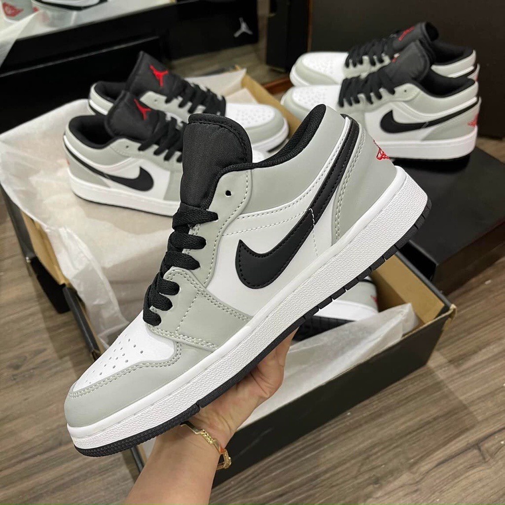 [ Thanh Lí ] giày jordan 1 Low Light Smoke Grey, giày jordan cổ thấp xám đen