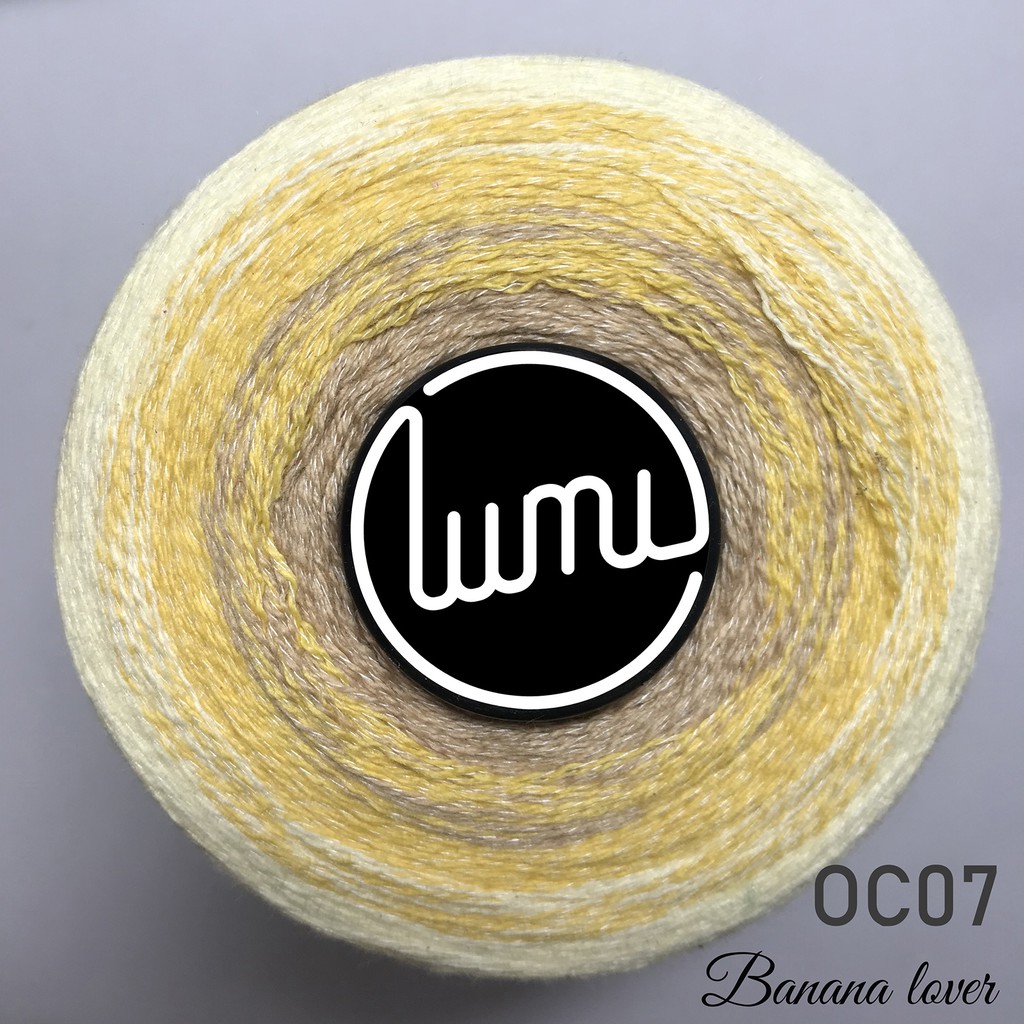 Lumi OC01-OC09 Sợi Cotton 100% Loang Ombre Cầu Vồng Việt Nam Đan Móc Váy Áo Khăn