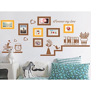 Decal dán tường khung ảnh photo nâu