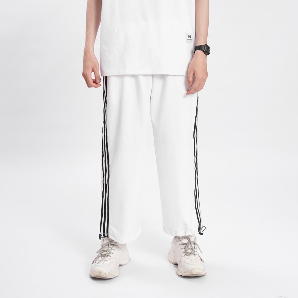 Quần jogger BÓ CHUN RÚT GẤU 3 SỌC thể thao unisex N7 nam nữ ống rộng hiphop bigsize thu đông basic pants ⚡️