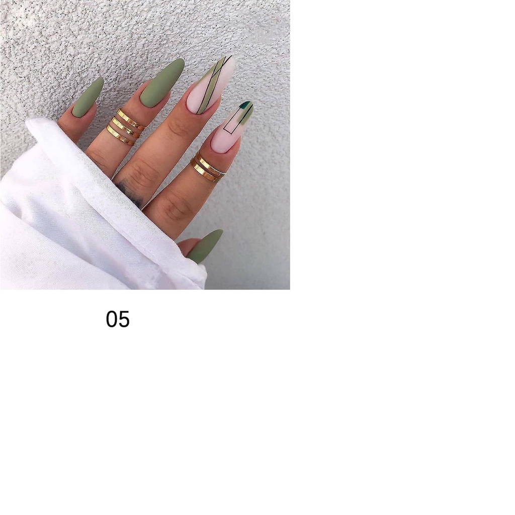 MIHAN1 Hộp 24 Móng Tay Giả Thời Trang