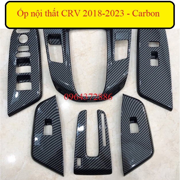Ốp nội thất Honda CRV 2018-2023 loại nhựa vân Carbon cao cấp