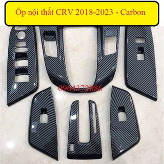 Ốp nội thất honda crv 2018-2023 loại nhựa vân carbon cao cấp