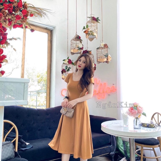 ( BÁN SỈ ) váy maxi cotton cổ vuông