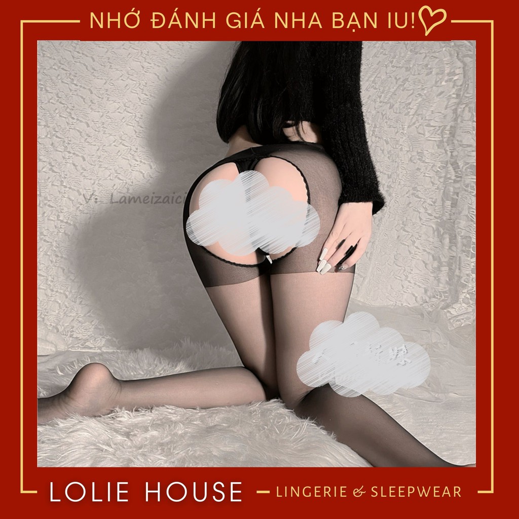 Quần tất hở đáy đũng xẻ đáy không đũng hở mông gợi cảm sexy lưới co giãn 3d LOLIE HOUSE - QT8