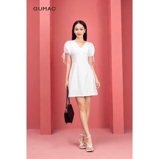 Đầm nữ tay nơ nút ngọc GUMAC DA9243