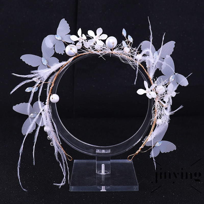 GETNOIVAS Set vòng cài tóc đính hoa phong cách Giáng sinh cho cô dâu