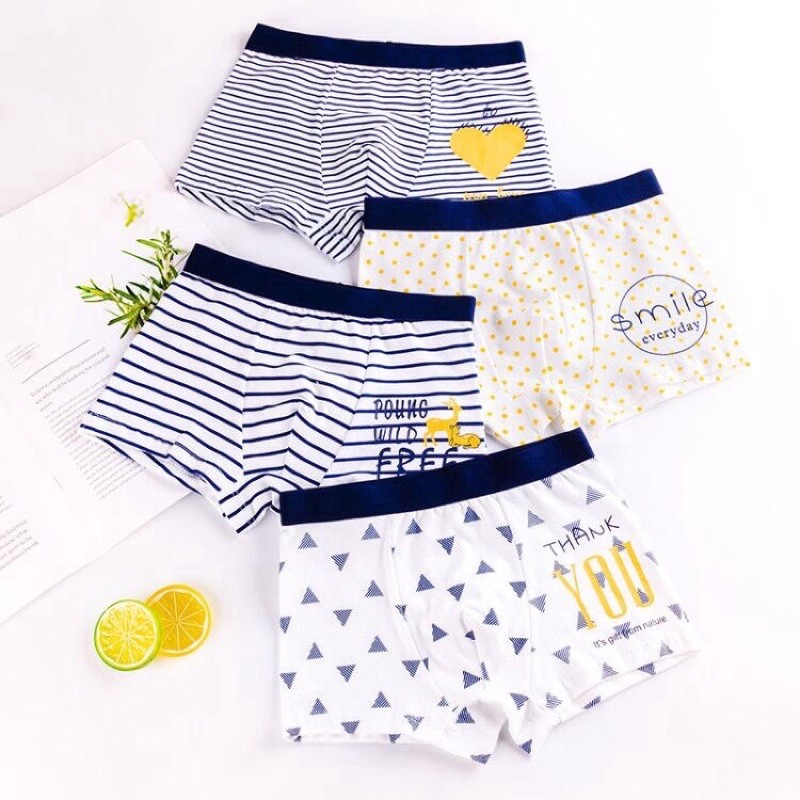 Set 4 Quần Lót đui bé trai cao cấp 100% cotton