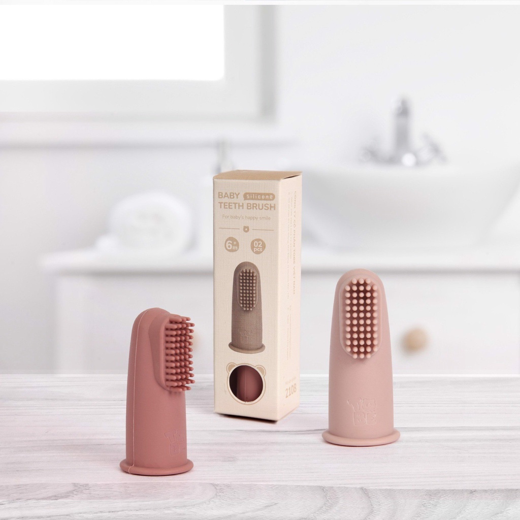 Bàn Chải Ngón Tay Eco Silicone ToBé- 2 chiếc 1 hộp siêu mềm mại và an toàn cho bé