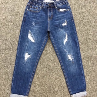 Quần jeans baggy lưng thun cài nút mới