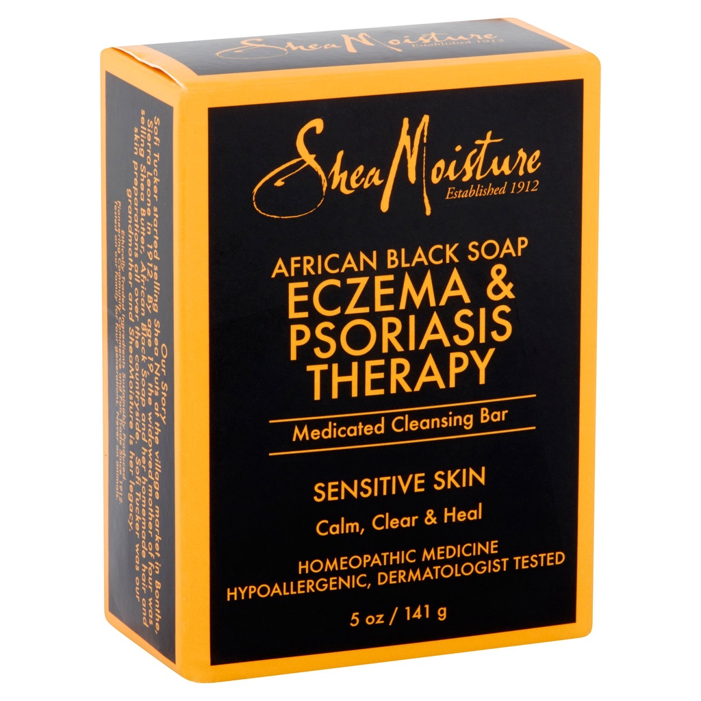 Bill US - Xả phòng giảm vày nến SheaMoisture Shea Moisture African Black Soap Eczema Therapy Bar Soap
