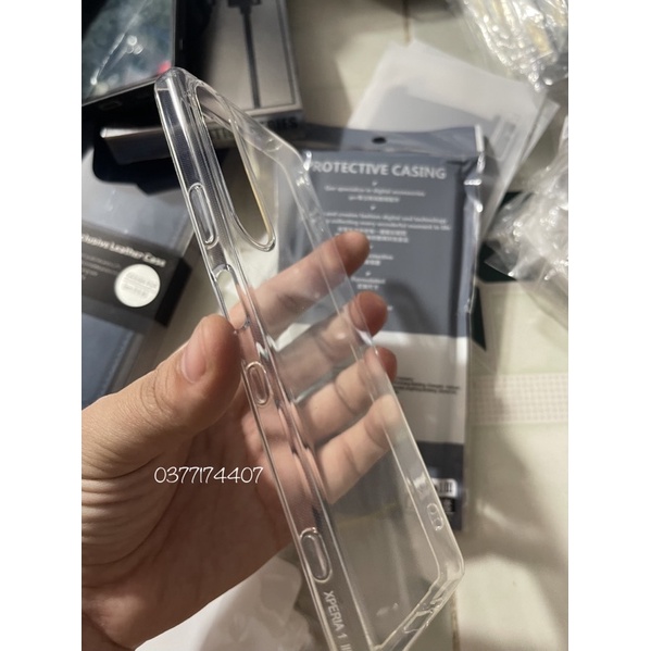 Ốp lưng dẻo Gor TPU cho Sony Xperia 1 iii  Silicon mong trong suốt chống Vân tay