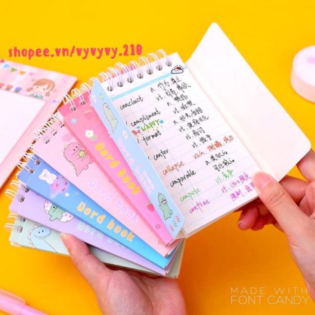 Sổ tay cute 80 trang học từ vựng tiếng anh HAKI, sổ ghi chú nhiều mẫu xinh xắn