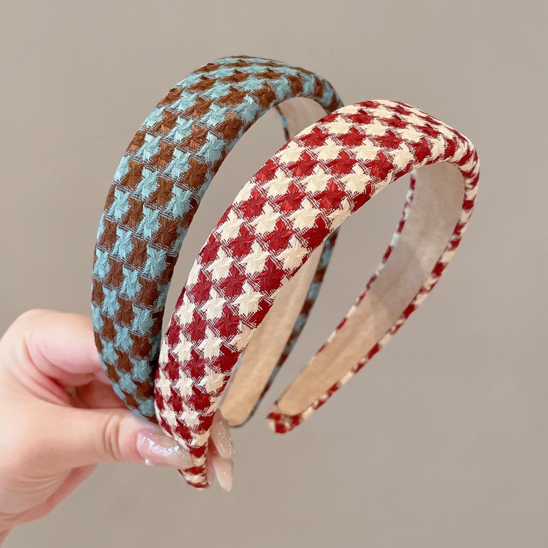 Băng Đô Cài Tóc Bản Rộng Họa Tiết Kẻ Sọc Thời Trang Cho Nữ