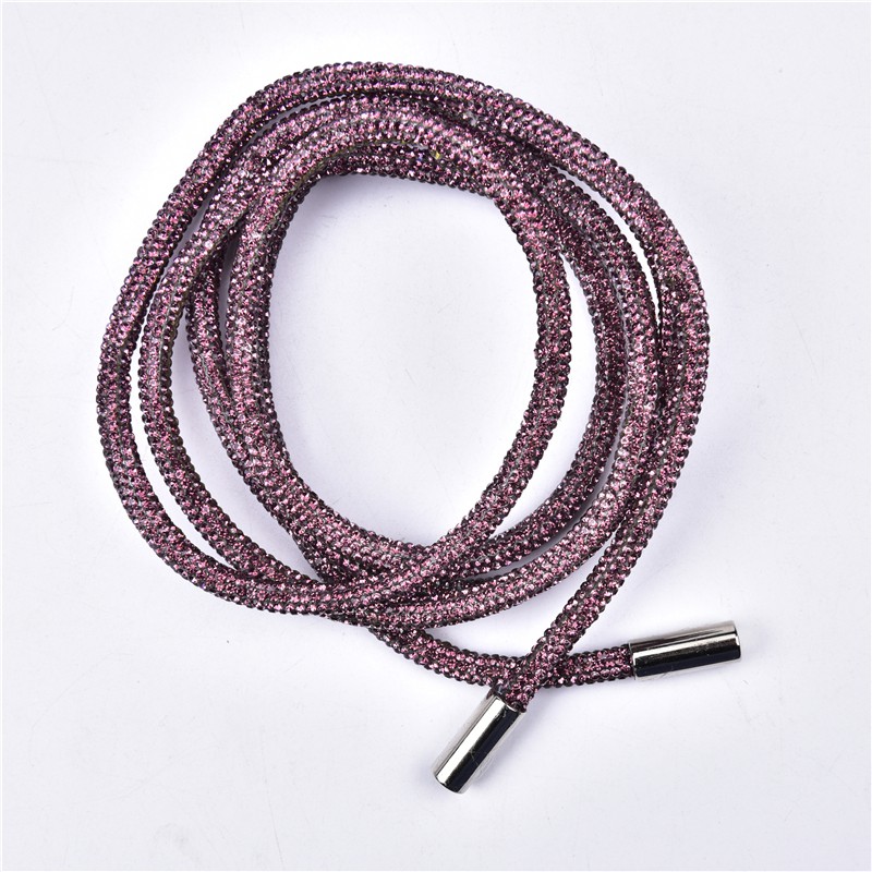 Dây Rút Đính Đá Pha Lê 138cm Kèm Mũ Kim Loại Trang Trí Quần Áo Thể Thao DIY