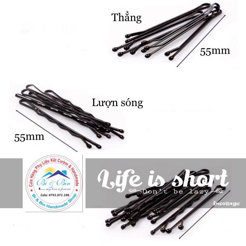 50 Kẹp Xước Tăm Đen Loại Dày