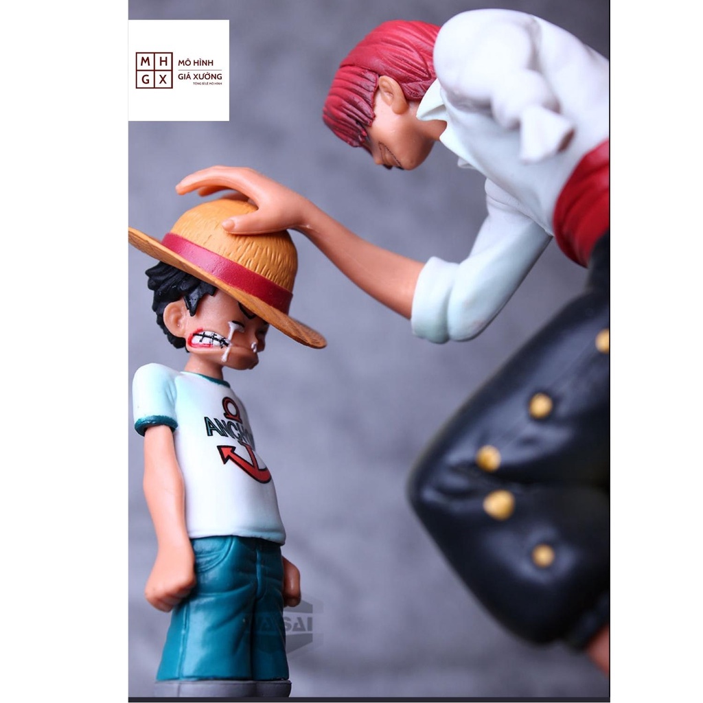 Mô hình one piece Luffy và Shanks Tóc Đỏ Cao 18cm - Tượng Figure Khởi Đầu Của Hành Trình One Piece