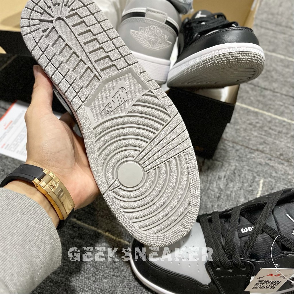 [GeekSneaker] Giày Jordan 1 Low Grey Toe • White • Atmosphere Black | Giày thể thao cổ thấp • Sneaker • Xám Đen Trắng | BigBuy360 - bigbuy360.vn