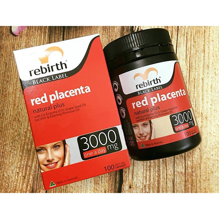 Viên uống nhau thai cừu Đỏ Rebirth Red Placenta 3000mg của Úc