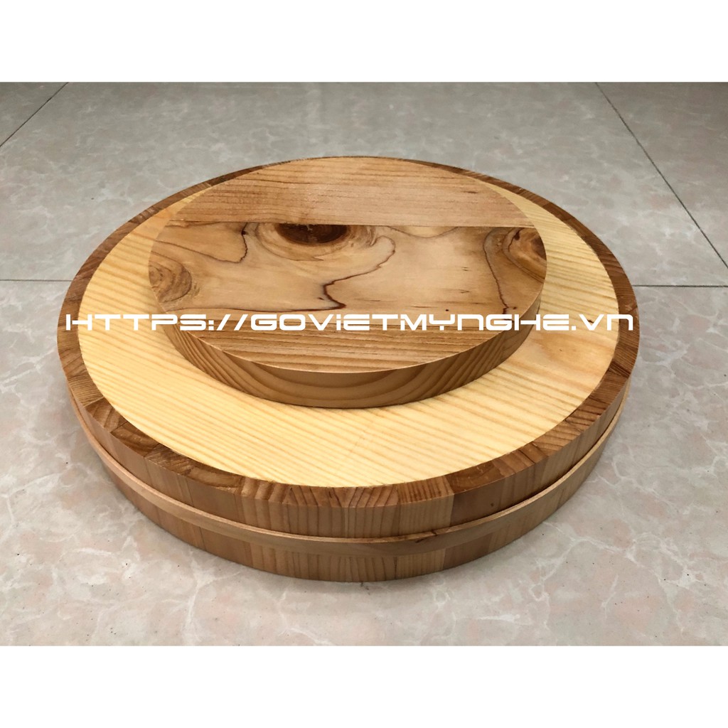 [Bảo hành 30 ngày-Hỗ trợ Phí giao hàng] Khay gỗ tròn trang trí sushi sashimi - Khay gỗ Sushi sashimi tròn 30cm - Gỗ Thôn